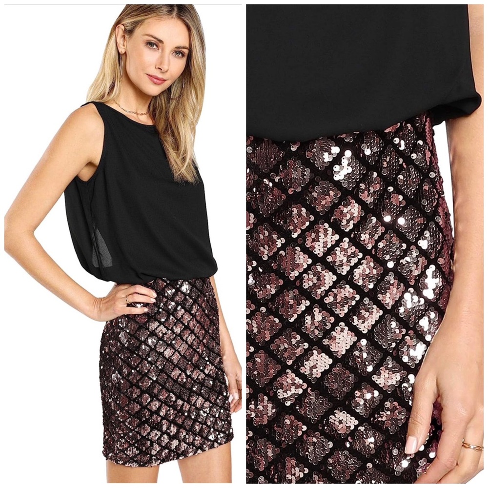 EUC Romwe Sequin Tank Dress. Size Medium.